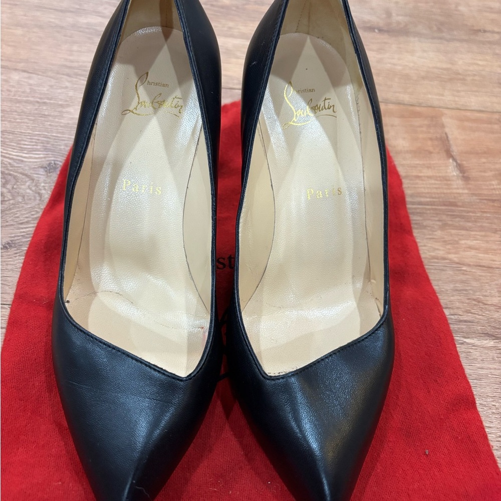 Christian Louboutin Black Leather Heels